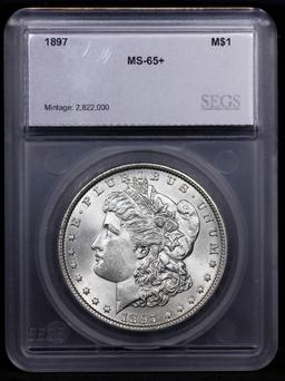***Auction Highlight*** 1897-p Morgan Dollar $1 Graded ms65+ BY SEGS (fc)