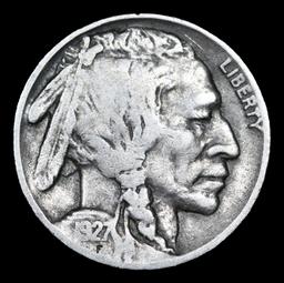 1927-d Buffalo Nickel 5c Grades vf+