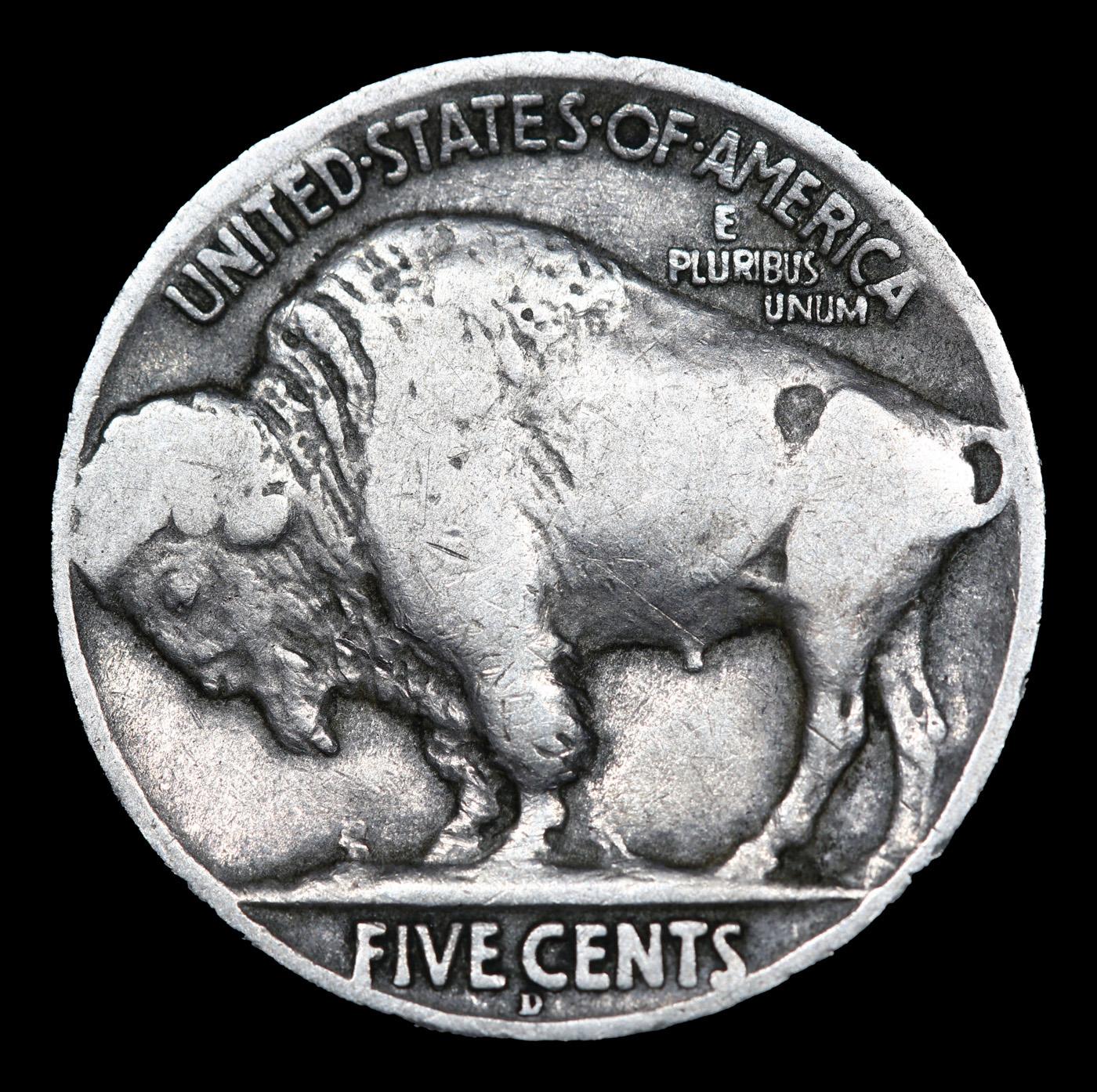 1919-d Buffalo Nickel 5c Grades vg+