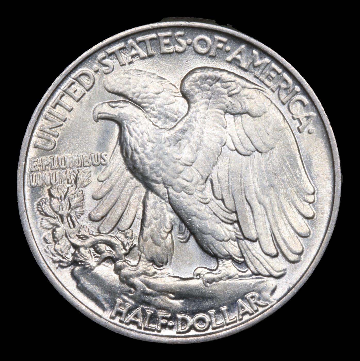 ***Auction Highlight*** 1945-p Walking Liberty Half Dollar FS-901 "No AW" 50c Graded ms65+ By SEGS (