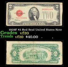 1928F $2 Red Seal United States Note Grades vf, very fine