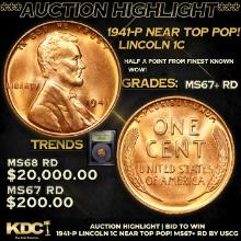 ***Auction Highlight*** 1941-p Lincoln Cent Near Top Pop! 1c Graded GEM++ RD By USCG (fc)