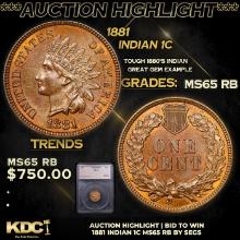 ***Auction Highlight*** 1881 Indian Cent 1c Graded ms65 rb By SEGS (fc)