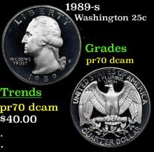 Proof 1989-s Washington Quarter 25c Grades GEM++ Proof Deep Cameo