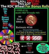 CRAZY Penny Wheel Buy THIS 1960-d solid Red BU Lincoln 1c roll & get 1-10 BU Red rolls FREE WOW