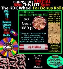 CRAZY Penny Wheel Buy THIS 1989-p solid Red BU Lincoln 1c roll & get 1-10 BU Red rolls FREE WOW