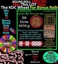 1-10 FREE BU RED Penny rolls with win of this 1971-p SOLID RED BU Lincoln 1c roll incredibly FUN whe