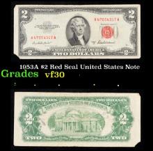 1953A $2 Red Seal United States Note Grades vf++