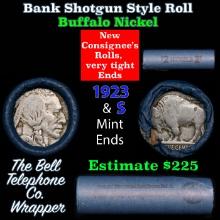 Buffalo Nickel Shotgun Roll in Old Bank Style 'Bell Telephone' Wrapper 1923 & s Mint Ends