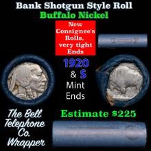 Buffalo Nickel Shotgun Roll in Old Bank Style 'Bell Telephone' Wrapper 1920 & s Mint Ends