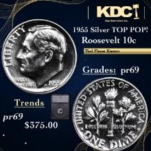 Proof 1955 Roosevelt Dime Silver TOP POP! 10c Graded pr69 BY SEGS