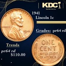 Proof 1941 Lincoln Cent 1c Grades Choice Proof Red