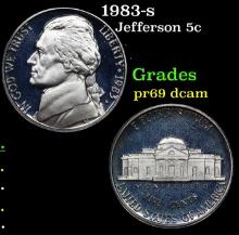 Proof 1983-s Jefferson Nickel 5c Grades GEM++ Proof Deep Cameo