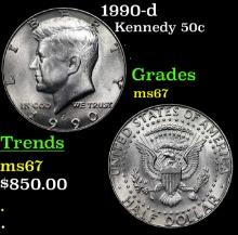 ***Auction Highlight*** 1990-d Kennedy Half Dollar 50c Grades GEM++ Unc (fc)