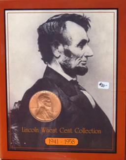 1941-1958 AHS Lincoln Wheat Cent Collector's Book, Complete w/ COA, 51 Coins Included!