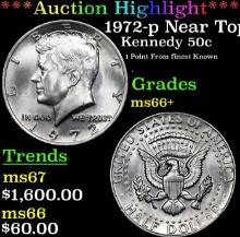***Auction Highlight*** 1972-p Kennedy Half Dollar Near Top Pop! 50c Graded ms66+ By SEGS (fc)