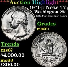 ***Auction Highlight*** 1971-p Washington Quarter Near Top Pop! 25c Graded ms66+ By SEGS (fc)
