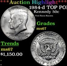 ***Auction Highlight*** 1984-d Kennedy Half Dollar TOP POP! 50c Graded ms67 By SEGS (fc)