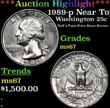 ***Auction Highlight*** 1989-p Washington Quarter Near Top Pop! 25c Graded ms67 By SEGS (fc)