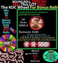 CRAZY Penny Wheel Buy THIS 2009-d solid Red BU Lincoln 1c roll & get 1-10 BU Red rolls FREE WOW