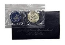 1974-s Silver Unc Eisenhower Dollar in Original Packaging with COA  "Blue Ike"