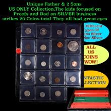 Unique Father & 2 Sons US ONLY Collection,The kids focused on Proofs and Dad on SILVER business stri