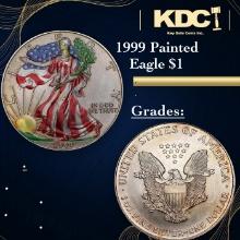 1999 Painted Silver Eagle Dollar 1 Grades