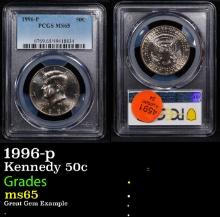 PCGS 1996-p Kennedy Half Dollar 50c Graded ms65 By PCGS
