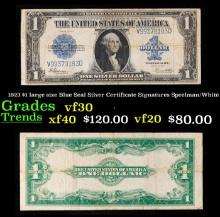 1923 Speelman/White $1 large size Blue Seal Silver Certificate Grades vf++