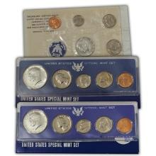 3 SMS sets 1965-1967 Run of Special Mint Sets SMS  40% Half Dollar