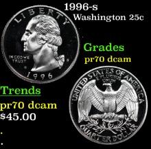 Proof 1996-s Washington Quarter 25c Grades GEM++ Proof Deep Cameo