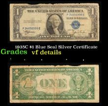 1935C $1 Blue Seal Silver Certificate Grades vf details