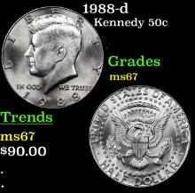 1988-d Kennedy Half Dollar 50c Grades GEM++ Unc