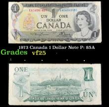 1973 Canada 1 Dollar Note P: 85A Grades vf+