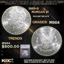 ***Auction Highlight*** 1889-s Morgan Dollar $1 Graded ms64 By SEGS (fc)