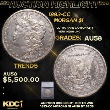 ***Auction Highlight*** 1893-cc Morgan Dollar $1 Graded au58 By SEGS (fc)