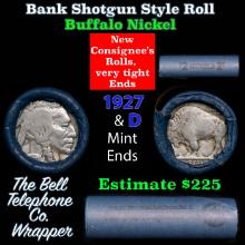 Buffalo Nickel Shotgun Roll in Old Bank Style 'Bell Telephone' Wrapper 1927 & d Mint Ends