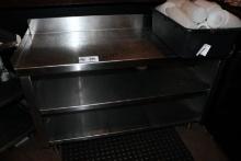 Stainless 19x48" Counter with Shelves & Backsplash