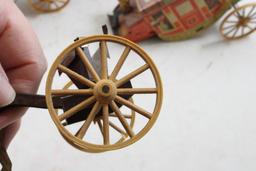 50's Tin Litho Stage Coach & Covered Wagon NW Prod