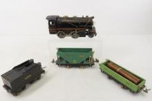 Lionel Lines No 258 engine & tender & 2 cars