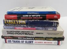 7 Hard Cover Football Books with Dust Jackets
