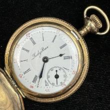 Circa 1940 7-jewel Swiss Lady Rose covered pocket watch