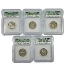 Lot of 5 certified autographed proof 2001-S U.S. state quarters
