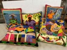Needlepoint Caribbean Pillows