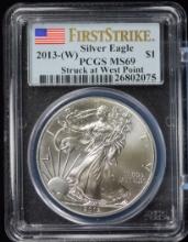 2013-W American Silver Eagle PCGS MS69 1st Strike 75