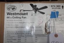 Hampton Bay Westmount Ceiling fan 44" boxed lot of 2
