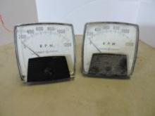 Lot of 2 - General Electric - RPM Meters