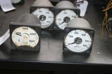 General Electric AC Ammeter, RPM Gauge, AC Amperes Model 8AB amp Gauges lot of 4