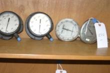Ashcroft Pressure Gauge, TEL-TRU Thermometers lot of 4