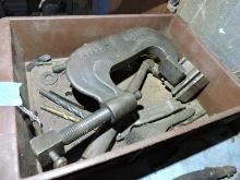 Large C Clamp+Ball Peen Hammer and Other Misc Pieces